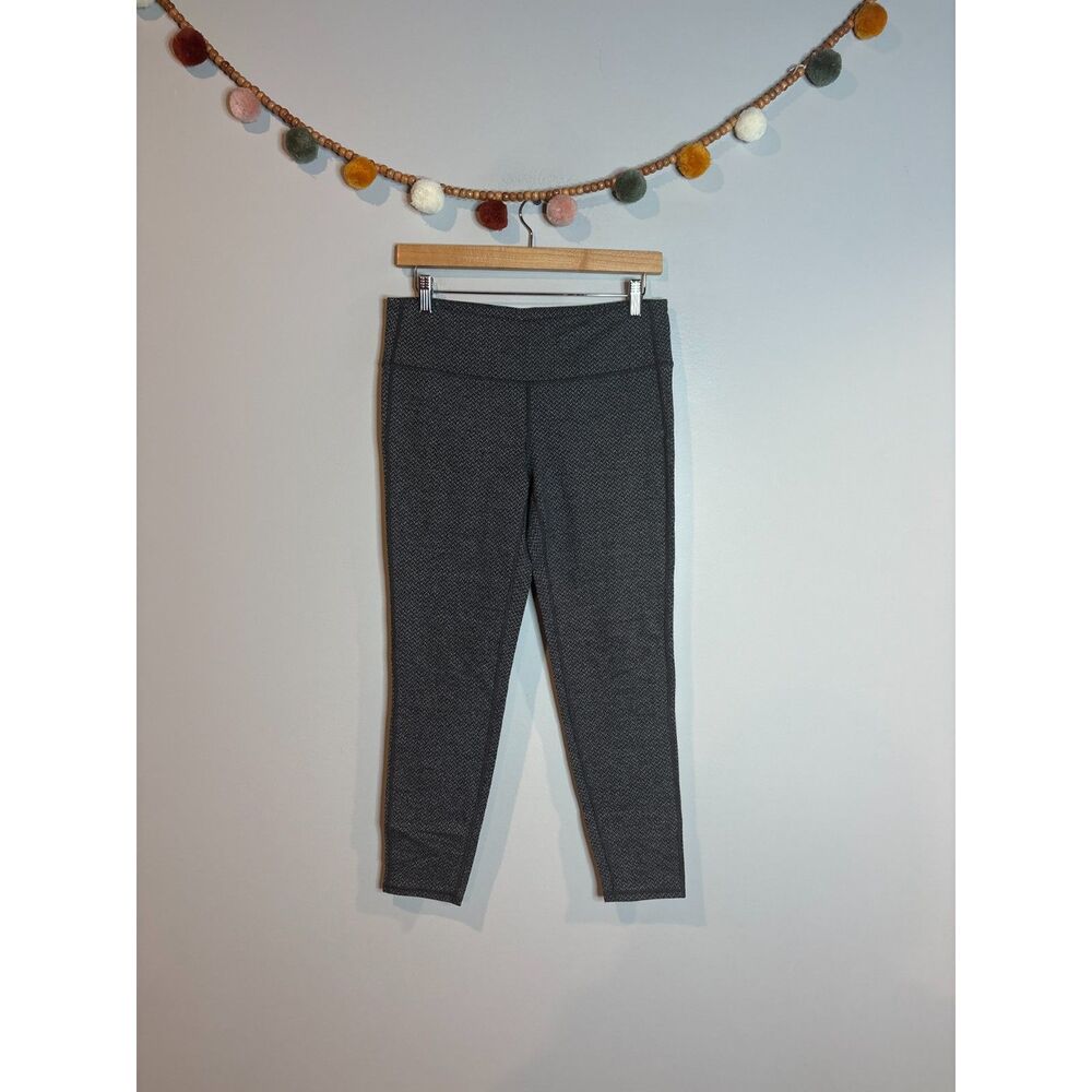 Athleta grey and black herringbone athletic leggings